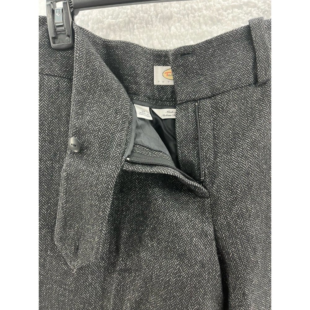 Talbots Womens Dress Pants Gray Herringbone High Rise Pockets Lined Petites 12 - Picture 6 of 8